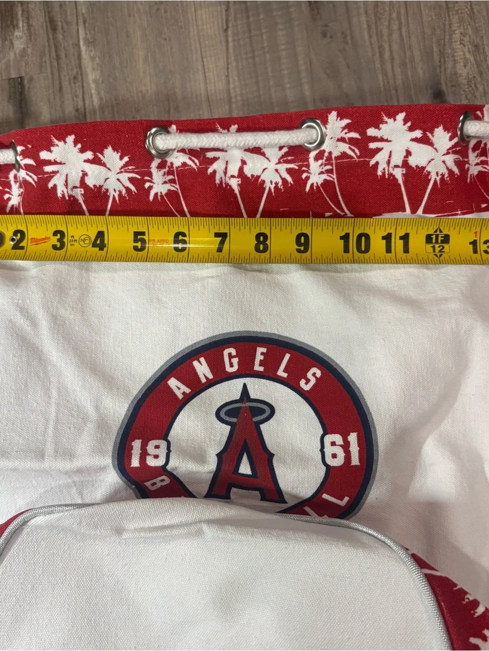 Los Angeles Angels MLB Cinch Beach Bag Palm Trees Red/ White New In Plastic